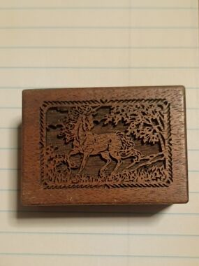 Vintage Unicorn In The Woods Music Box